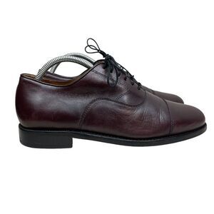 Jos. A. Bank Mens Oxford Shoes Brown Leather Lace‎ Up Cap Toe Cushioned Size 8M